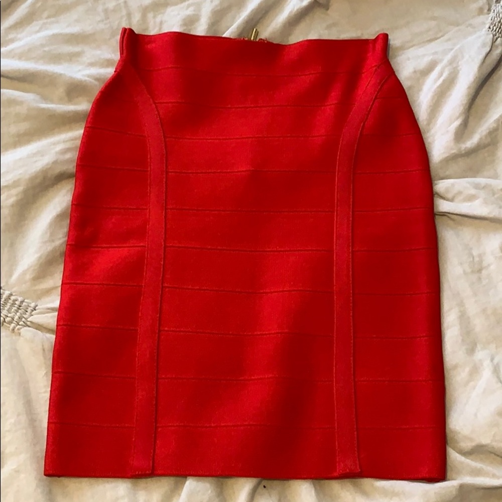 Red Guess Bandage Skirt